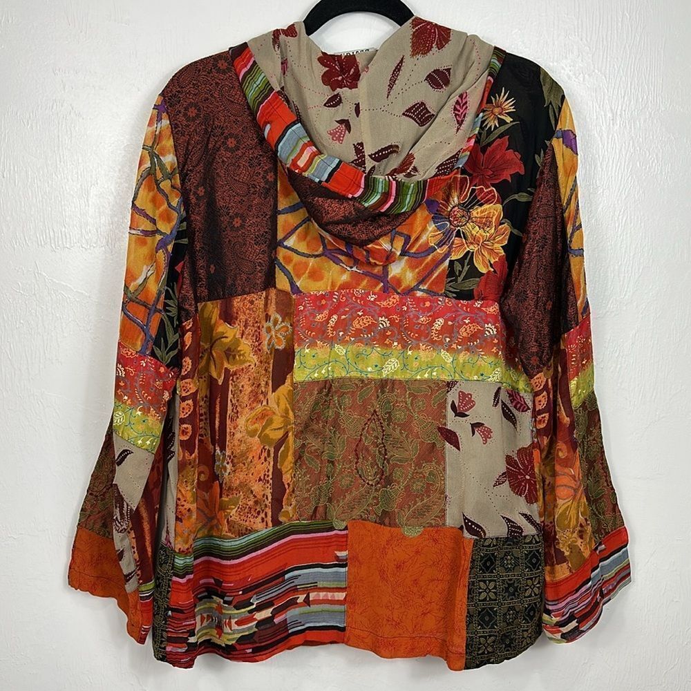 Chico's Design Patchwork Hooded Colorful Floral P… - image 3